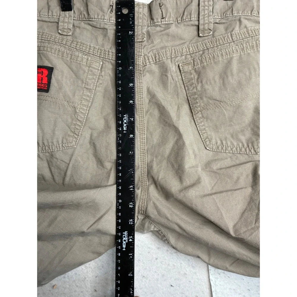 Wrangler Riggs Workwear Mens Khaki Tan Cotton Utility Pants 3W045DK 36x34